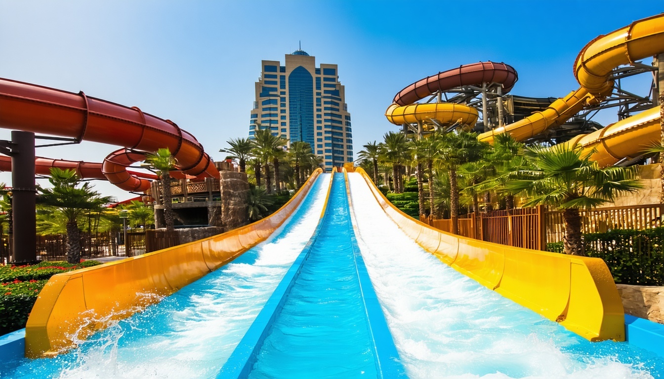 Thrilling waterslides at Aquaventure World Dubai